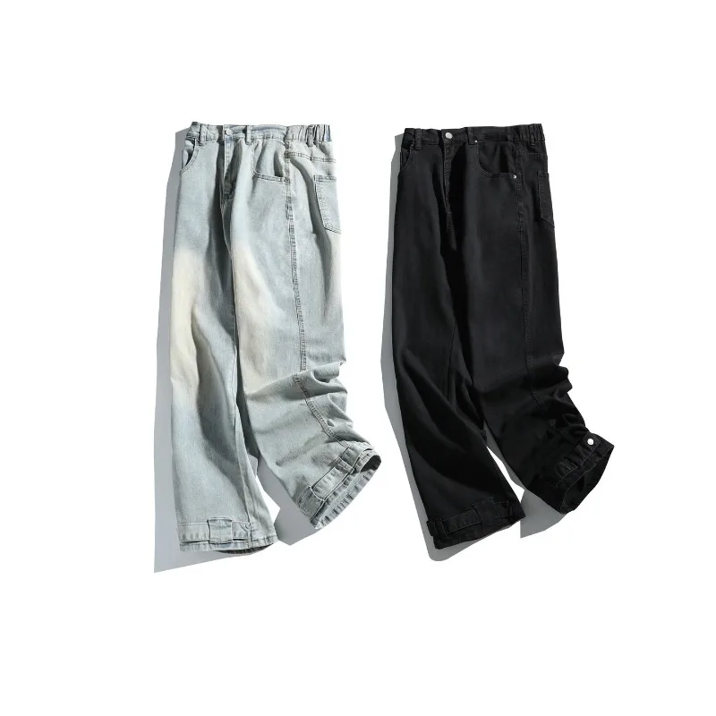 OIQERE 2026 New Arrival Mens Loose Straight Jeans Spring Autumn Summer Versatile Daily Casual Long Denim Pants For Male