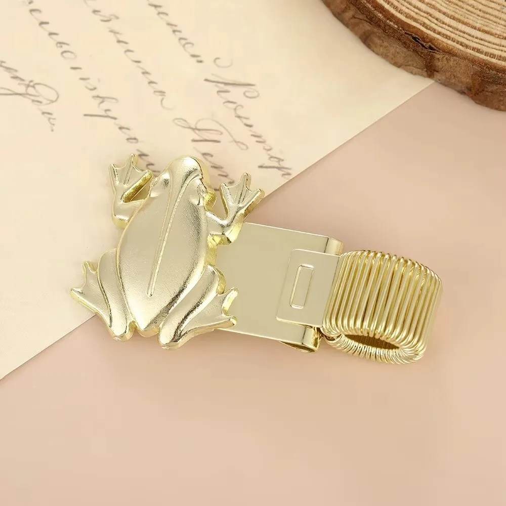 New Spring Loaded Vintage Frog Pen Clip Animal Theme Creativite Metal Pen Holder Bookmark Clip Journal Supplies