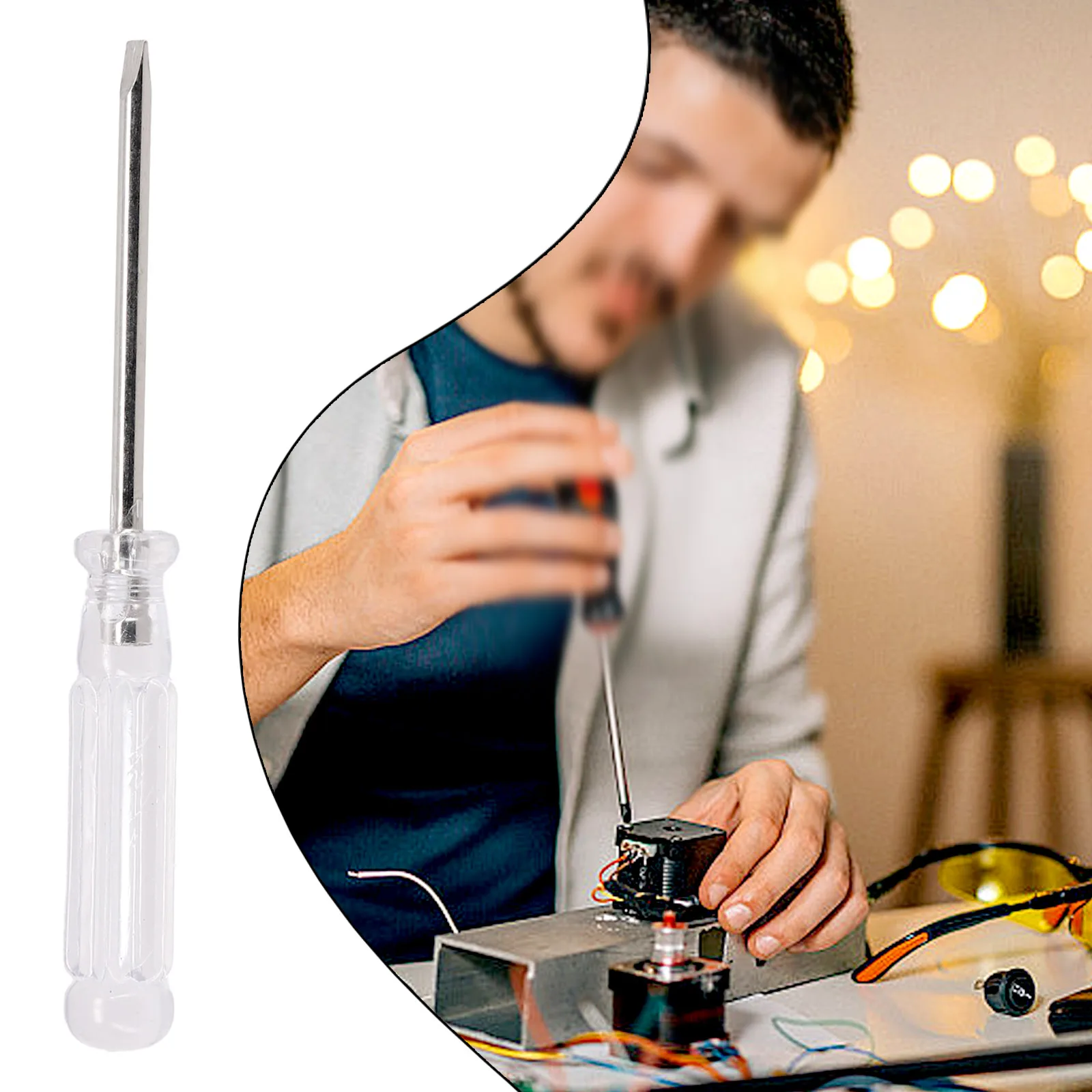 Precision Screwdriver Tool With Cross Flat Head Tips Transparent Non-Slip Handle For Home Repair Hand Tool Slotted Screw Driver