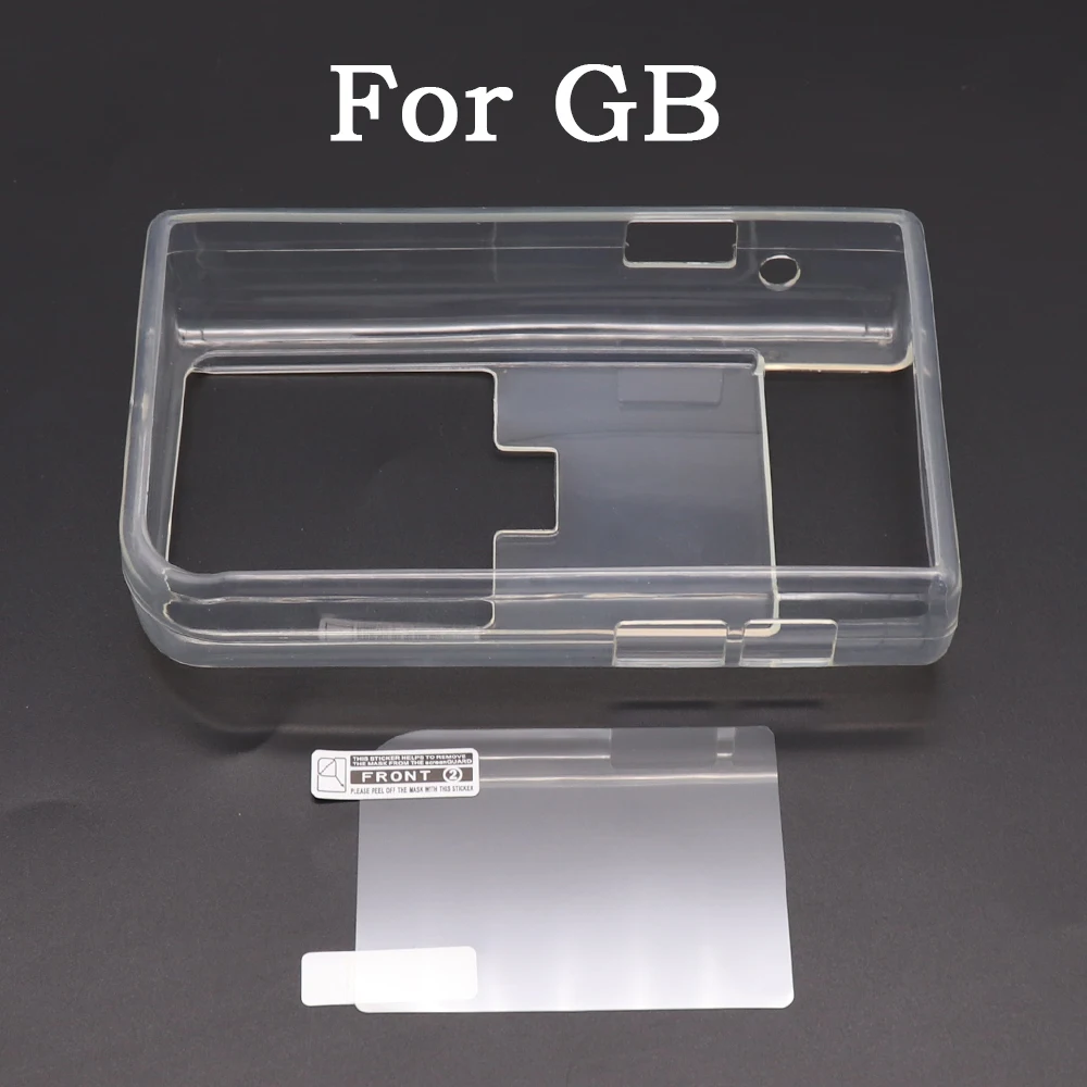 Transparent TPU Gamepad Protective Case For GBC GBA Shell Protection Clear Case Cover For GB GBA SP Screen Protector Film