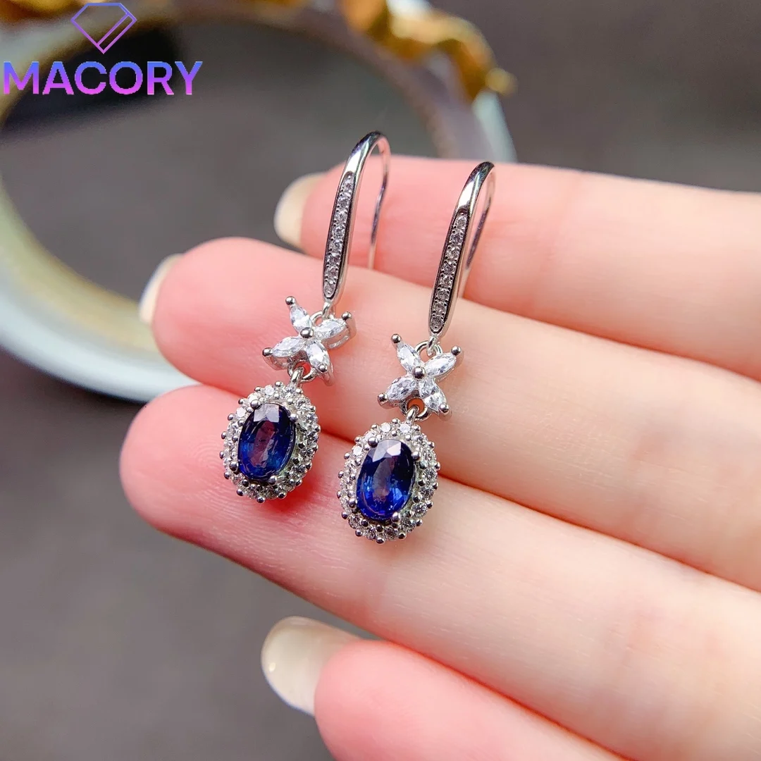 Luxury sapphire earrings silver 925 women's fashion 2024 fashion earrings luxury designer jewelry replica jewelry.