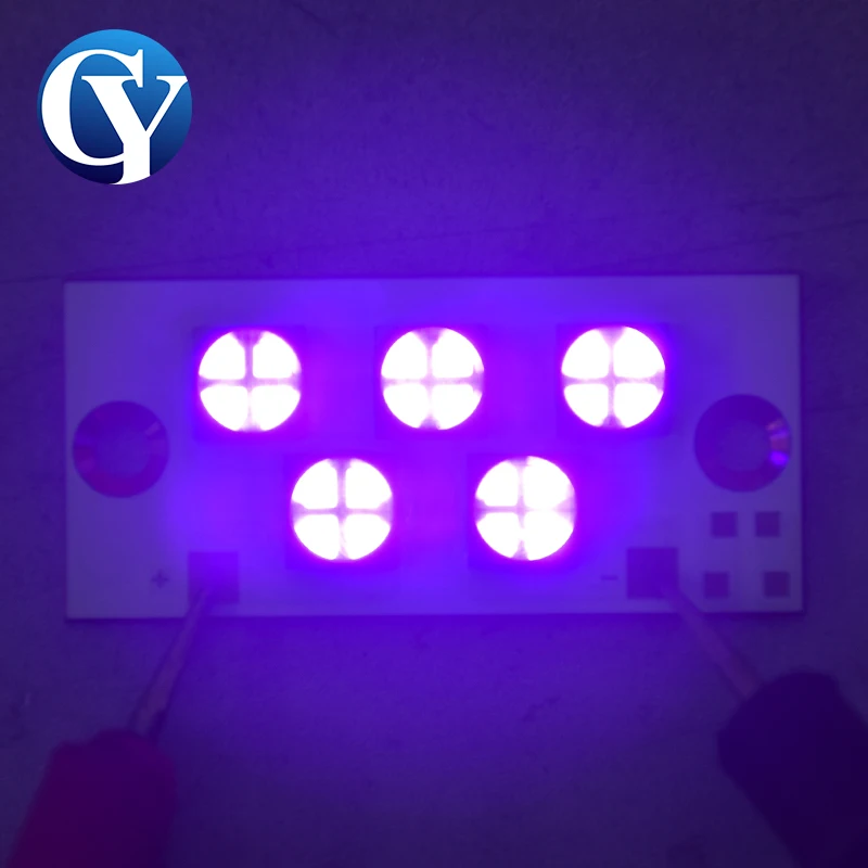 Imagem -03 - Led Light Curing Lâmpada Módulo 6565 365nm 385nm 395nm 405nm Etiqueta 3d Impressora Jato de Tinta Cola Resina Garrafa de Cura de Tinta Pcb 50w uv