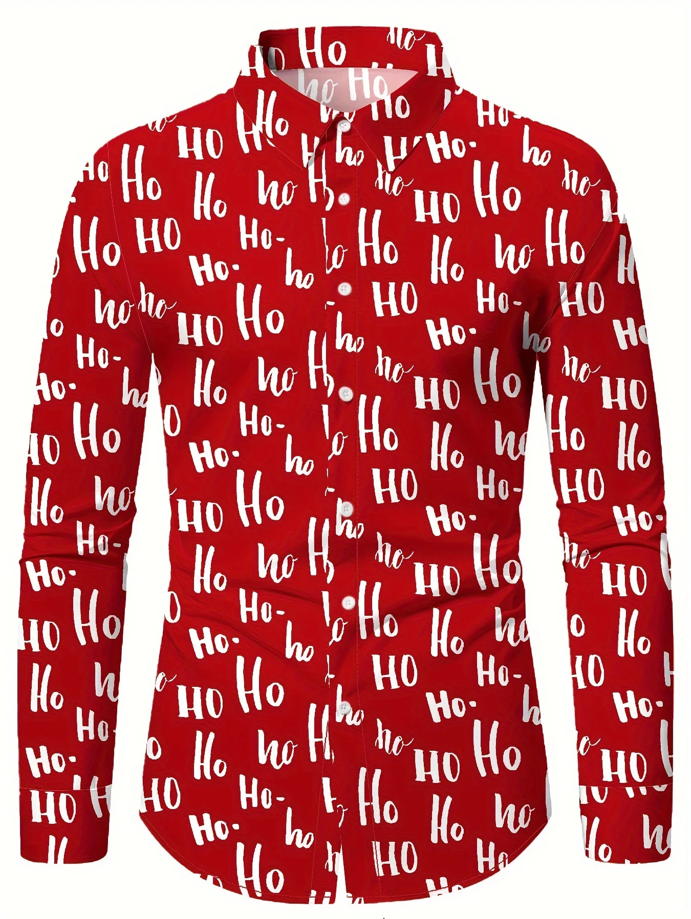 Merry Christmas Long Sleeve Shirts For Men 3D Printed Santa Clause Pattern Clothes Fashion Button Lapel Casual Comfortable Shirt