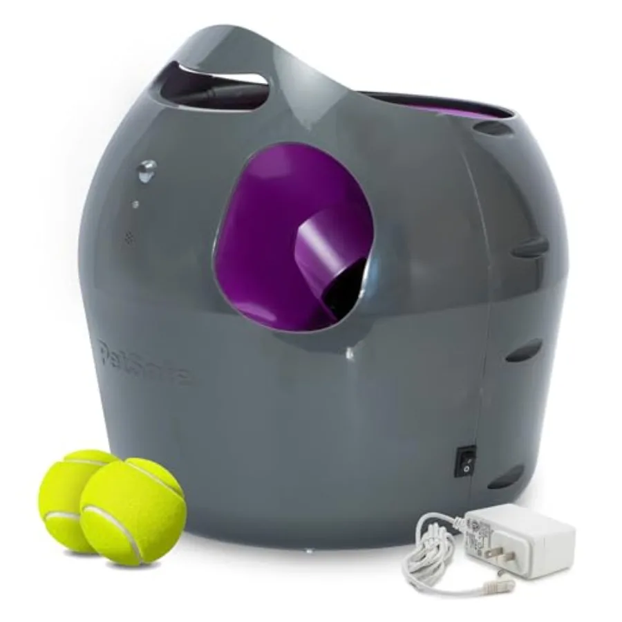 

Automatic Ball Launcher - Interactive Fetch Game - Hands-Free Fetch Training - Adjustable Range - Includes Tennis Balls - Indoo