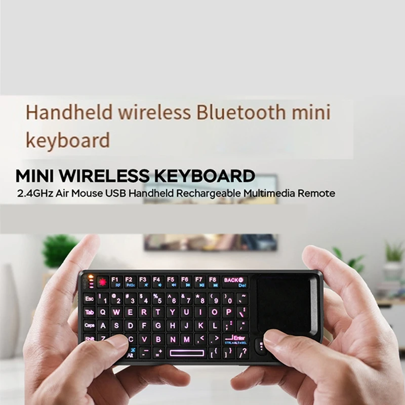 Handheld 2.4G Mini Wireless Keyboard With RF Touchpad Mouse For Smart TV Box PC Tablet