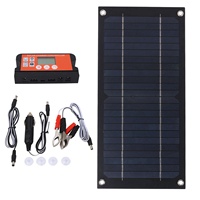600W Solar Panel Charger Monocrystalline Silicon 100A Charge Controller Solar Panel Kit with Extension Cable Battery Clip for RV