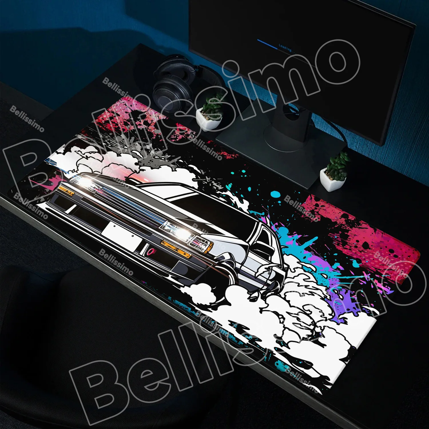

Initial D Big Mousepads Rubber Keyboard Table Carpet Desk Mat 400x900 Black and White Company Mouse Pad HD Office Art For Gifts