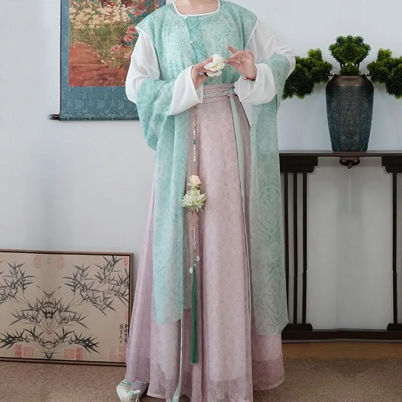 Women Chinese Traditional Hanfu Costume Lady Tang Suit Princess Dress Ancient Folk Dance Carnival Cosplay Costume