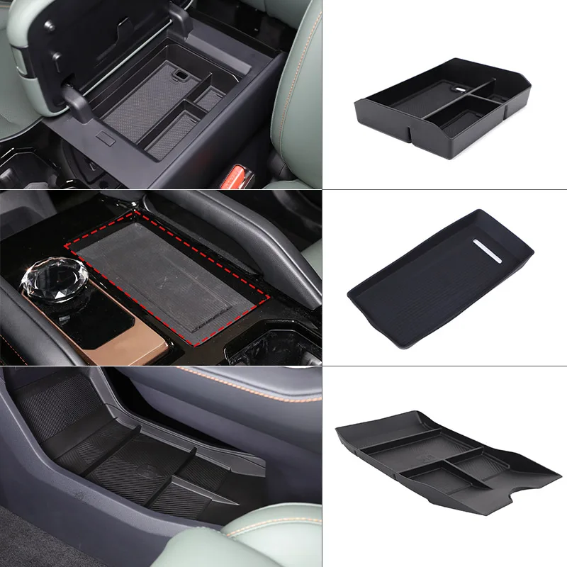 For Chery ICAR 03 Jaecoo 6 J6 2024 2025 ABS Silicone Flocking Center Console Lower Central Armrest Storage Box Storage