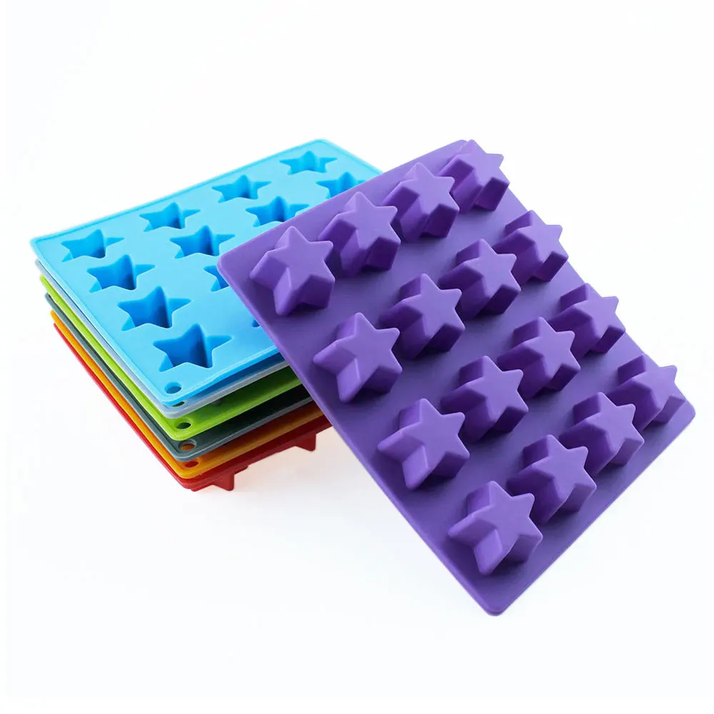 JCD 16 Grid Star Ice Cubes Silicone Mold Pentagram Cake Chocolate Mould DIY ICE Cream Jelly Cookies Kitchen Baking Tools ﻿