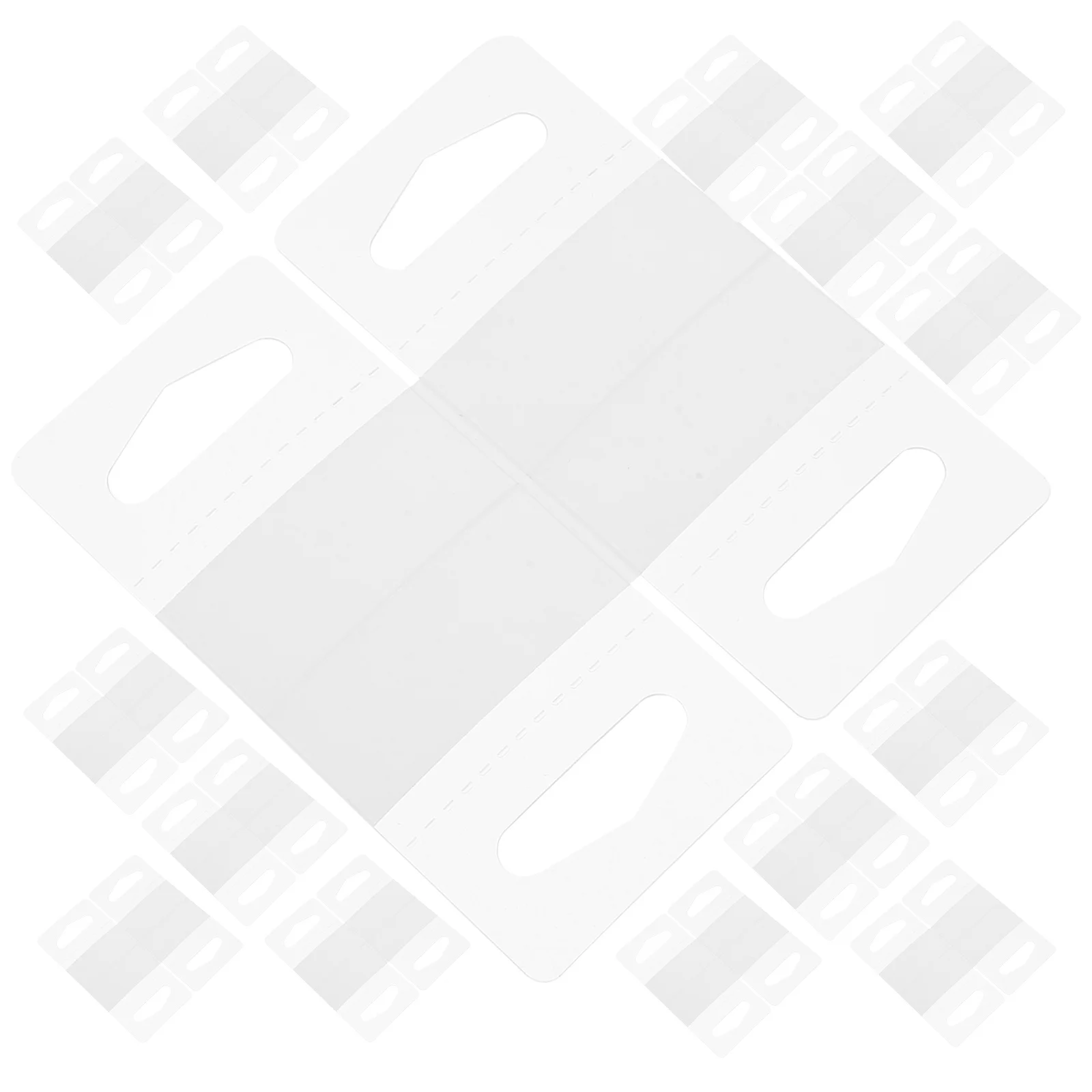 

200Pcs Hanging Tabs Clear Plastic Adhesive Display Tags for Retail Store Merchandise Heavy Duty Sticky Tabs Round Hole Hanger