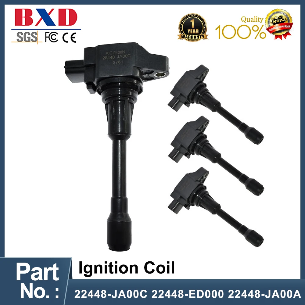 1/4PCS 22448-JA00C 22448-ED000 22448-JA00A Ignition Coil For Infiniti FX50 M56 Rogue Sentra Versa Nissan Altima(1-4) Car Parts