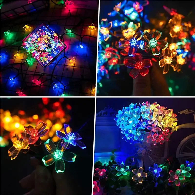

Solar Lamp Solar Garlands Light Peach Flower Power LED String Fairy Lights 6V Garden Christmas Decor For Outdoor 5M 7M 12M