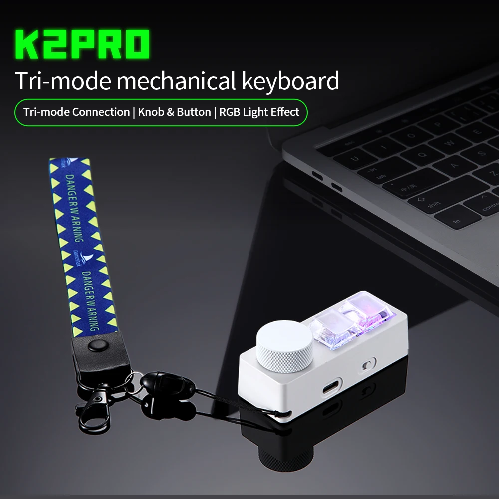 Imagem -02 - Motovelocidade-darmoshark k2 Pro Mini Teclado Mecânico sem Fio Luz Rgb Teclas Hot Swap Macro Progamável para Laptop ou pc 2.4g