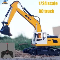 Huina 1/24 Rc Excavator Remote Control Cars Trucks 1516 2.4G Simulation 6Ch Engineering Vehicle Rc Tractor Children's Toys Gifts