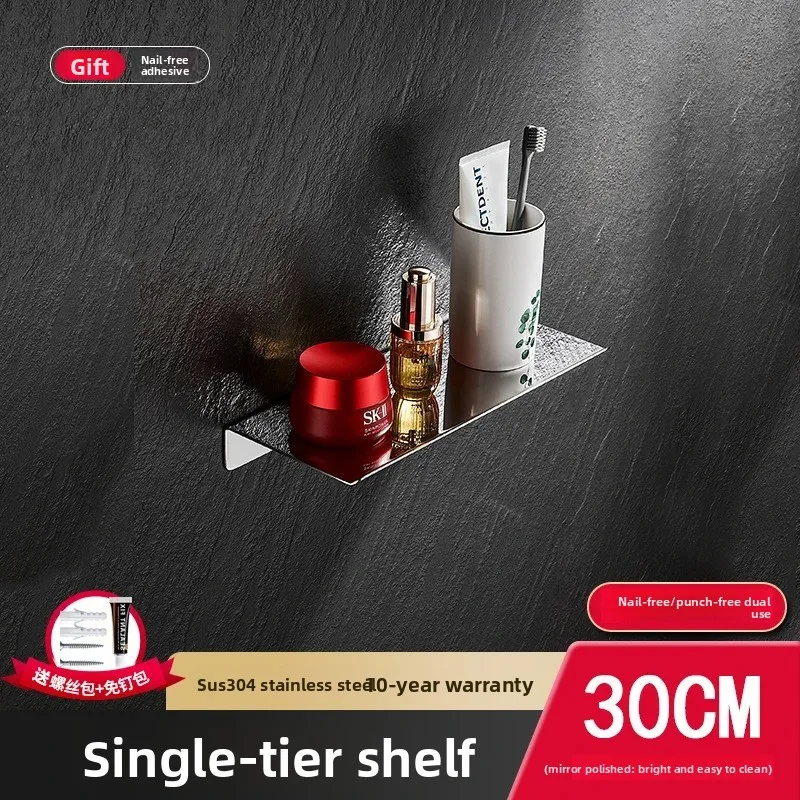 Wall Mounted Bathroom Shelf Rectangular 304 Stainless Steel Multi Layer Toilet Storage Organizer for Washstand Family Use