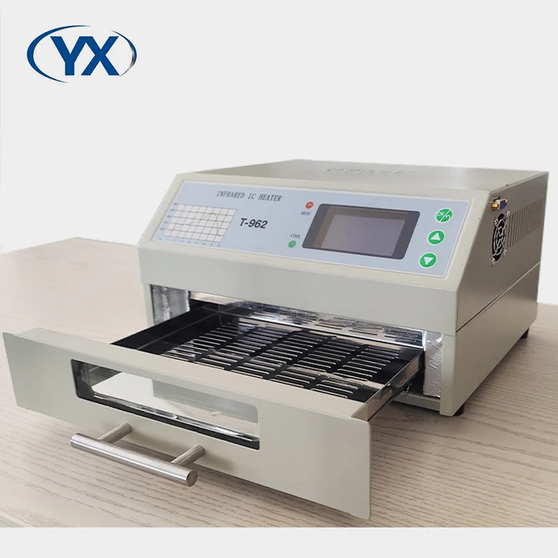 SMT Assembly Line T962 Desktop SMD Infrared Hot Air Conveyor Reflow Wave Soldering Oven for PCB Welding
