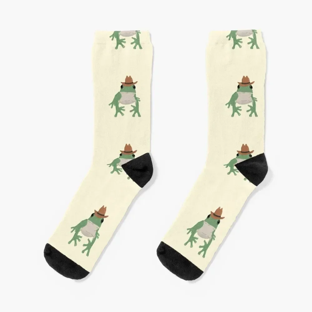 Cowboy Hat Frog Socks essential funny gifts men cotton high quality Girl'S Socks Men's