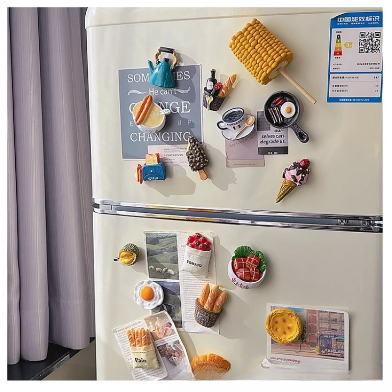 Refrigerator Magnets,  Cartoon Food Fridge Magnets, Cute Decorative Magnets Personalized Fridge Magnet Locker Cabinet