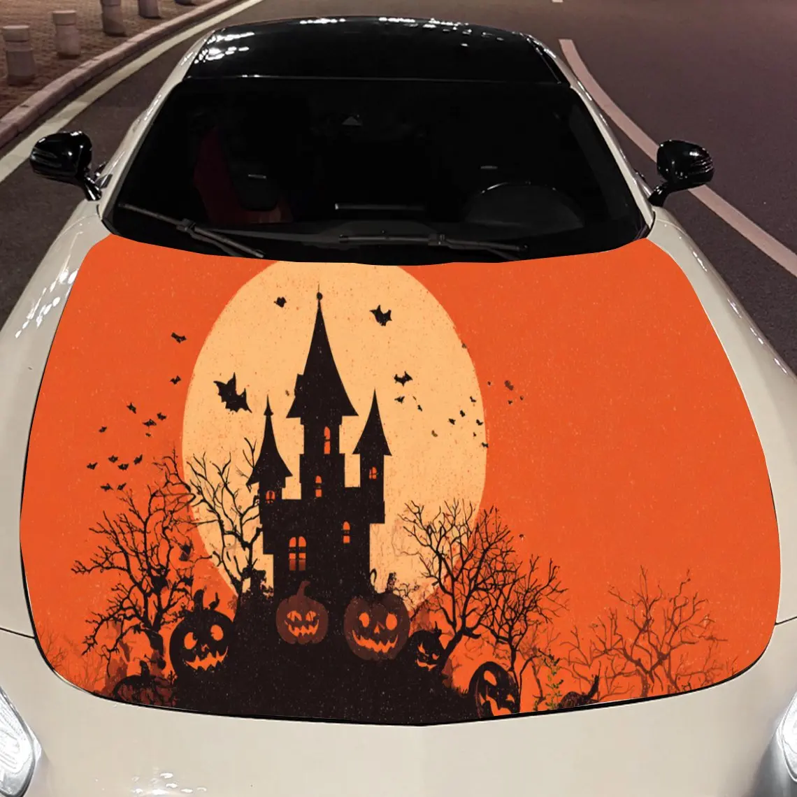 

Хэллоуин замок капот автомобиля виниловые наклейки защита поверхности автомобиля наклейка украшение автомобиля крышка виниловые обертки водостойкие самоклеящиеся