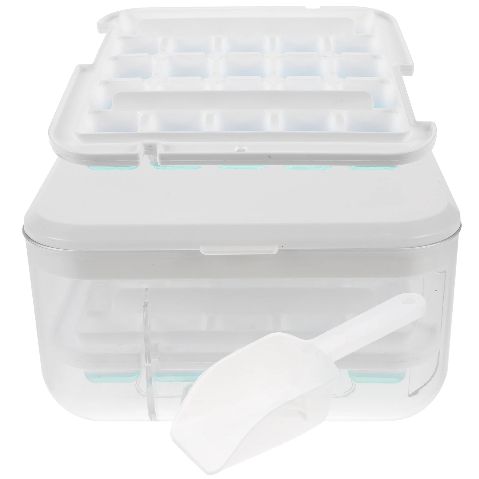 

Cube Ice Cube Making Tool White Food Grade Silicone Tray Soft Bottom Easy Release Storage Box Ice Maker Kitchen Bar Tool