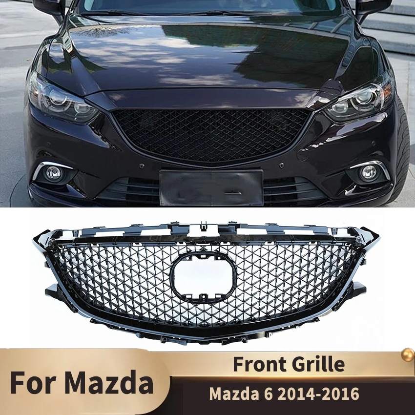 Front Grille Racing Grills For Mazda 6 2014-2016 2015 Honeycomb Radiator Bumper Grille Front Mesh Auto Accessories