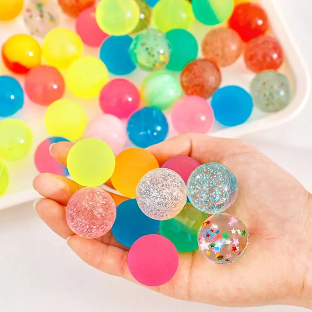 Mini Gradient Color Colorful Bouncy Ball Creative Fun Shiny Rubber Ball Bouncing Elastic Sequin Jumping Ball Kids