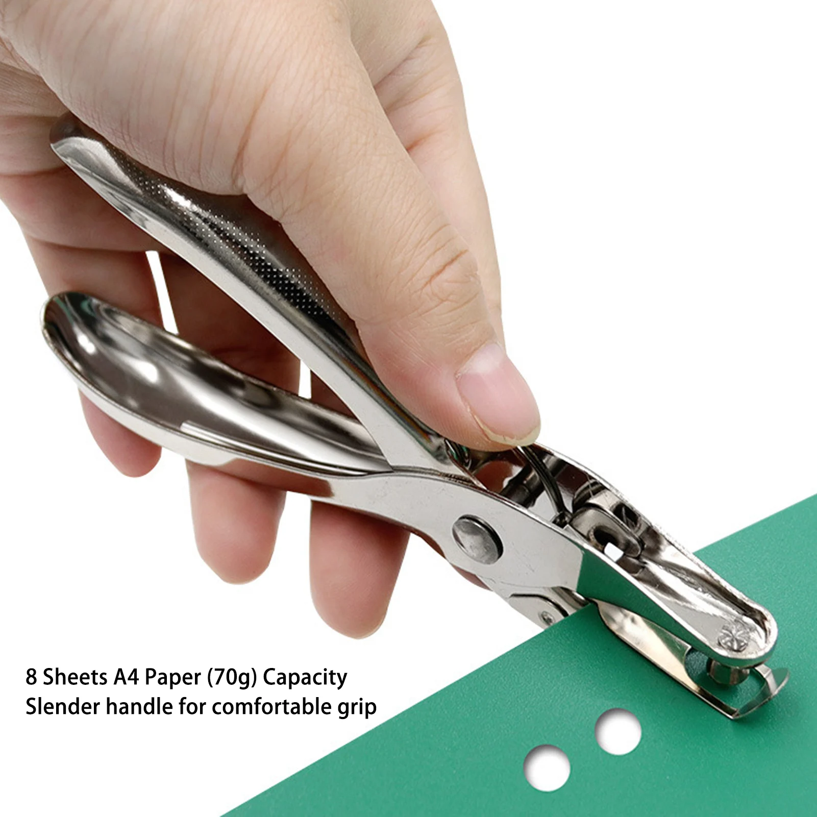 

【Sale】Single Hole Puncher Portable Punch Pliers Paper Punching Tool 3mm Diameter 8 Sheets Capacity