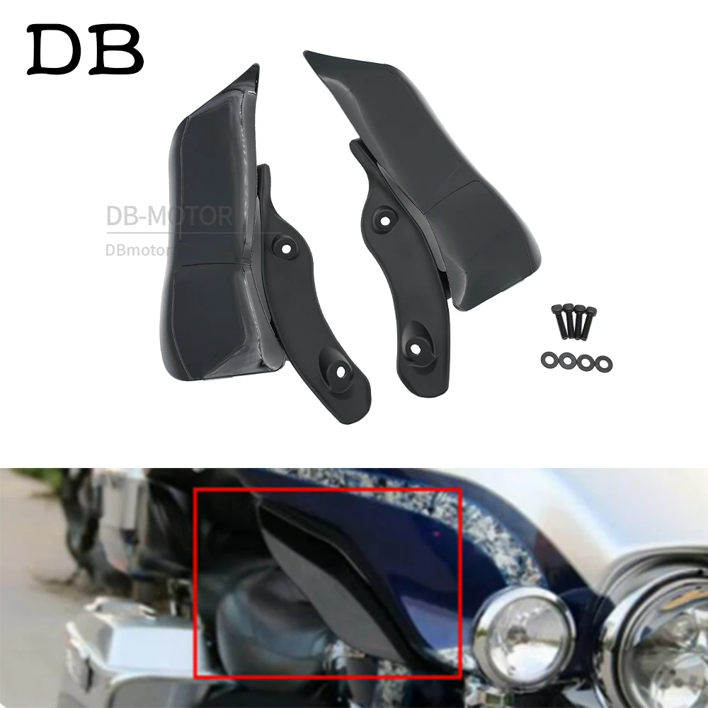 Motorcycle Black Adjustable Upper Batwing Fairing Accents Air Deflector Wind Deflectors Fit Harley 15-Up Road Glide FLTRX FLTRXS