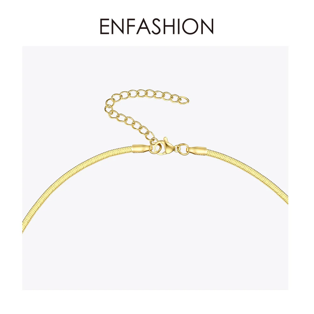 ENFASHION Snake Chain Choker Necklace Women Gold Color Stainless Steel Cool Link Chain Necklaces Femme Fashion Jewelry P193045