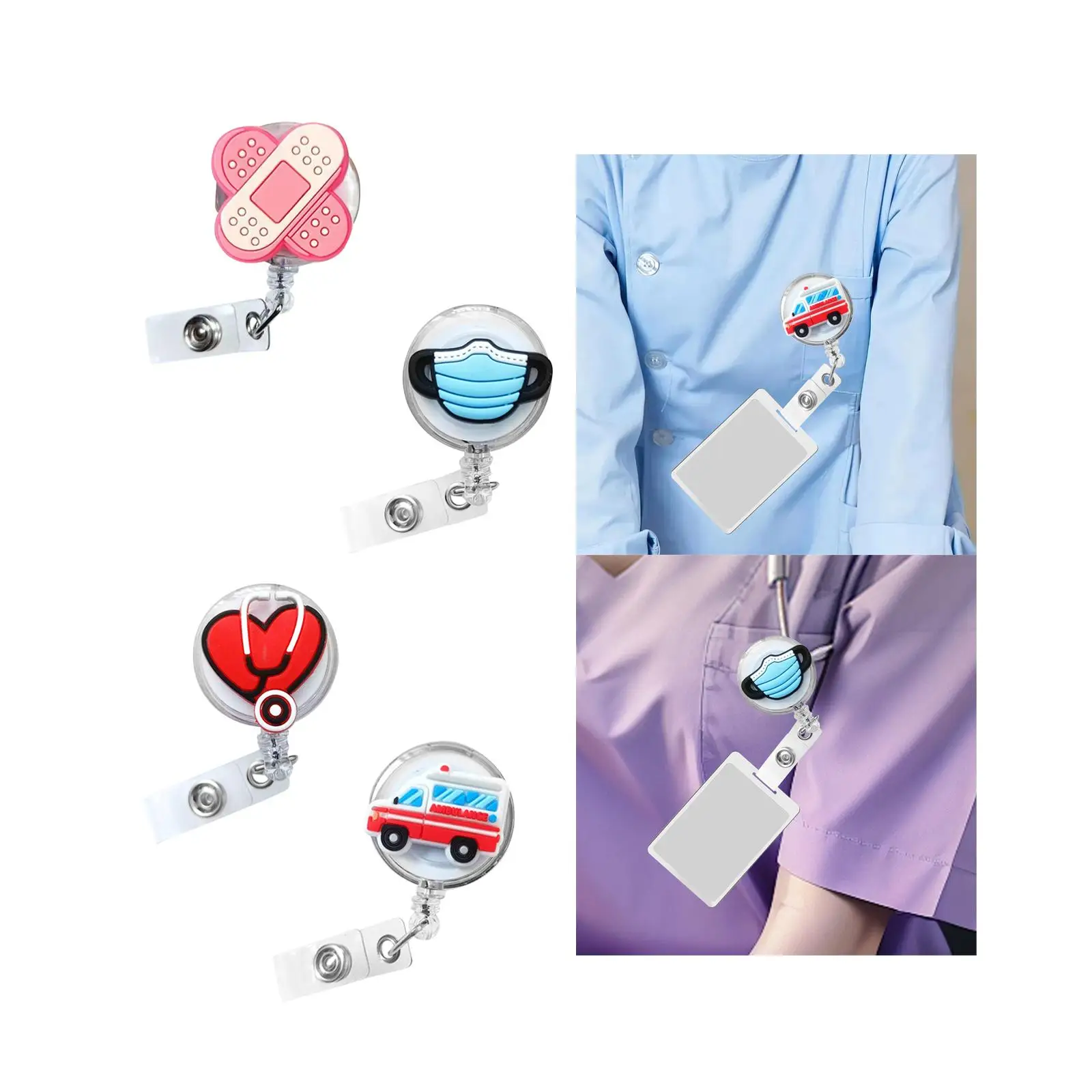 Dudukan ril ป้ายการ์ตูนพยาบาลทนทานวัน2024ของขวัญที่ใส่บัตรประชาชนสำหรับคนงานผู้ช่วยพยาบาลครูพยาบาลแพทย์