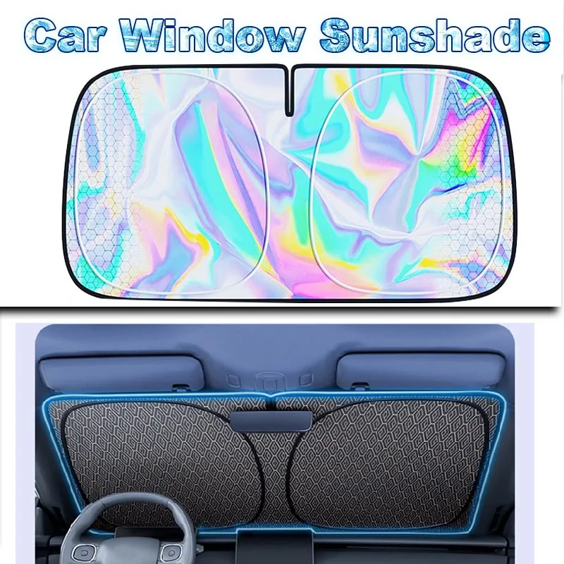 접이식 자동차 창 차양 커버 바이저 보호대 인테리어 안티 UV 태양 앞 유리 파라솔 자동차 액세서리 자동차 커튼 145*80cm