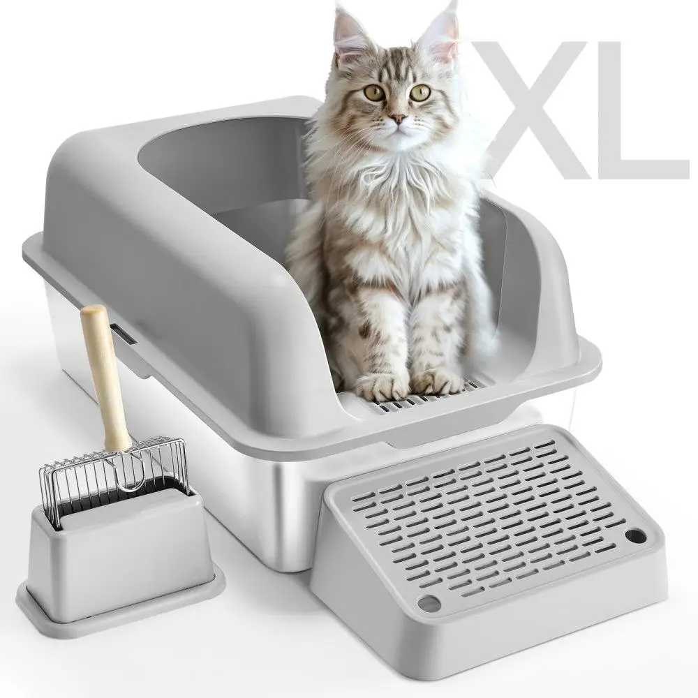 

Cat Litter Box Odor-Free Filtering Design Deep Litter Pan for Easy Cleaning