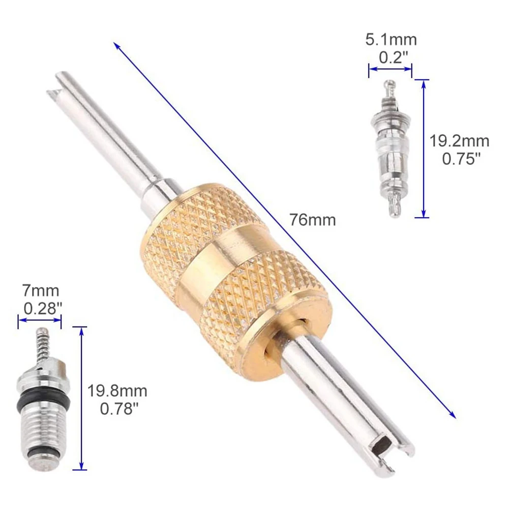 DT56 17Pcs Air Conditioning Valve Core Kit Valve Cores Accessories A/C R12 R134A Refrigeration Valve Stem Core Remover Tool