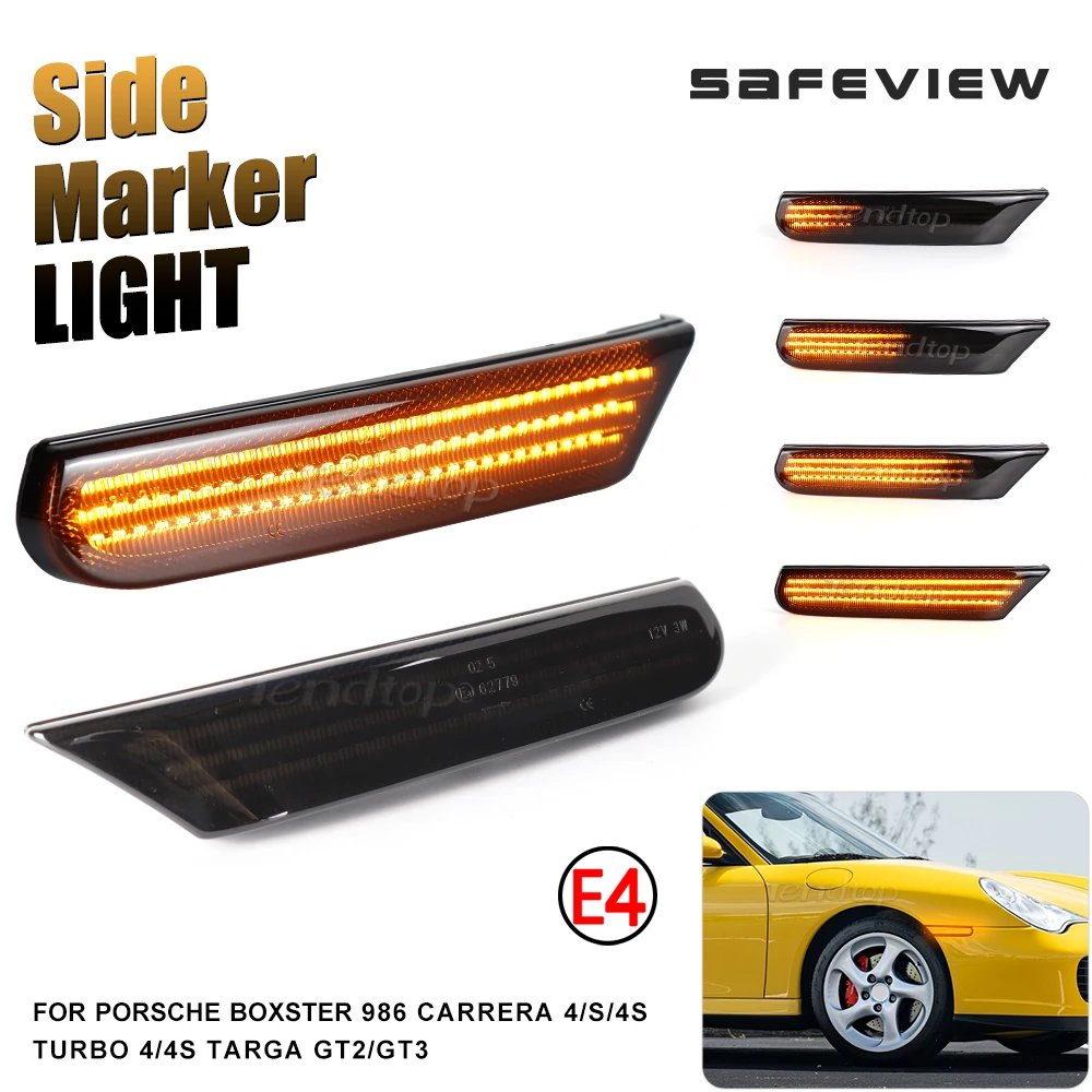 Dynamic Indicator LED Side Marker Light Turn Signal Blinker Indicator Lamps For Porsche Boxster 986 996 911 Carrera Targa Turbo