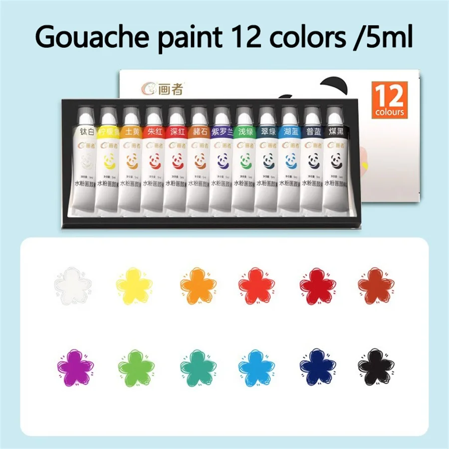 Gouache-Farbset, mit 12 Farben/18 Farben/24 Farben, 5 ml/0,17 oz Farbtuben, bietet satte Farben für Porträts – Detail 3