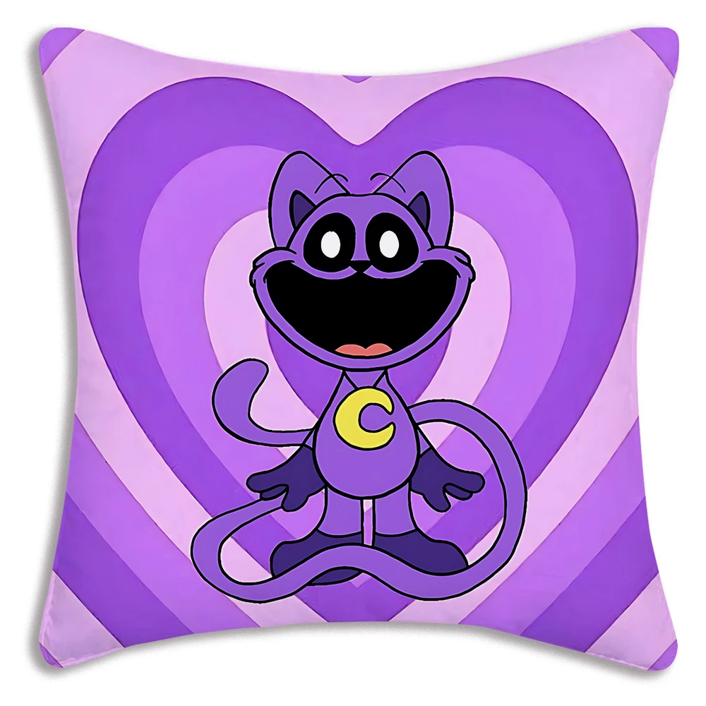 Cartoon S-Smiling C-Critters Pillow Covers Cartoon Sofa Decorative Home Double-sided Printing Short Plush Cute Cushion Cover