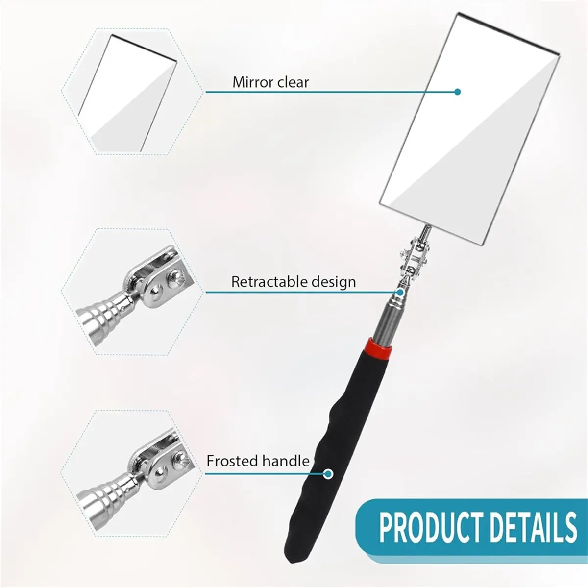 3 Pack Telescopic Inspection Mirror Checking Mirror, Inspection Tool for Checking Vehicle, Car, Eyelashes-FS view 4