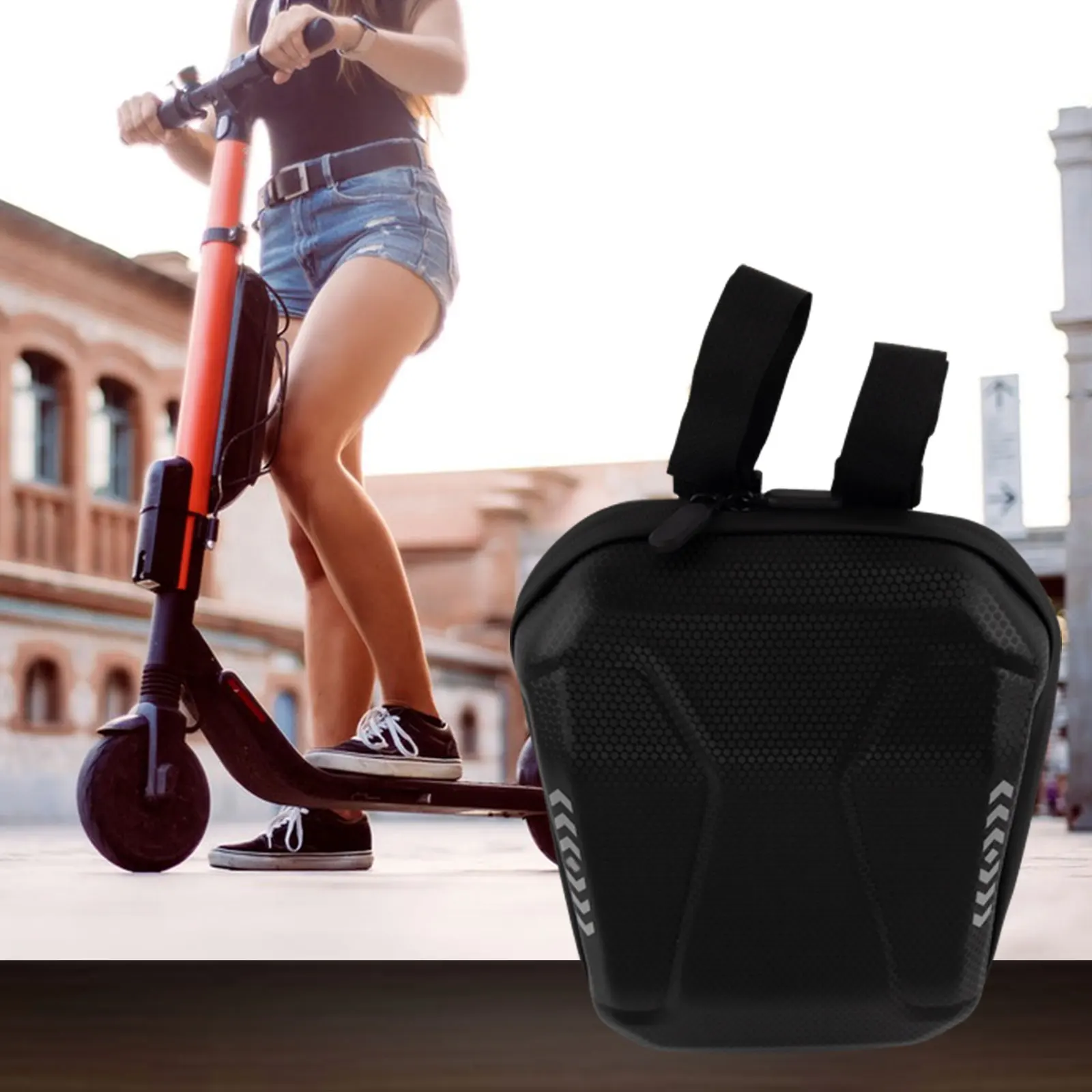 Scooter Bag Front Hanging Bag Built-in Mesh Bag Case E-Bike Tube Bag For Electric Bicycle Storage Pouch Binding Design
