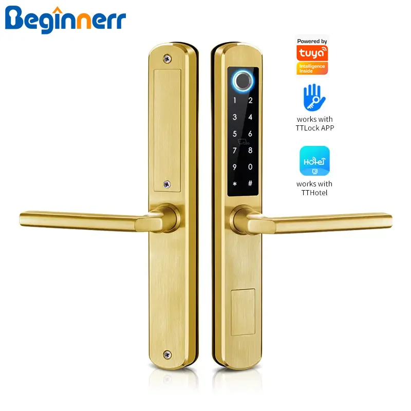 

Waterproof Smart Aluminum lock 2885 3585doublehook FingerPrint tuya wifi ttlock card Code Keypad Electronic UPVC Grill door
