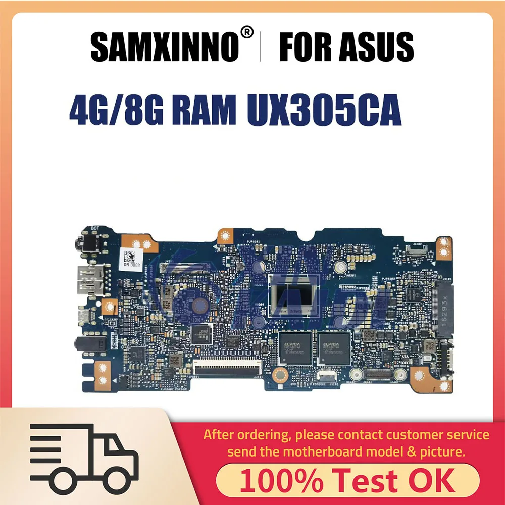 

Notebook Mainboard REV 2.0 for ASUS Zenbook UX305CA UX305 UX305C Laptop Motherboard With M3-6Y30 M5-6Y54 M7-6Y75 CPU 4G 8G-RAM