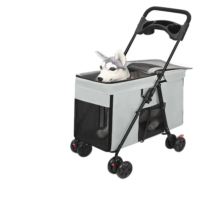 

Medium to Large Dog Pet Stroller Multifunctional and Foldable Suitable for Outdoor Travel Large Size for Commuting
