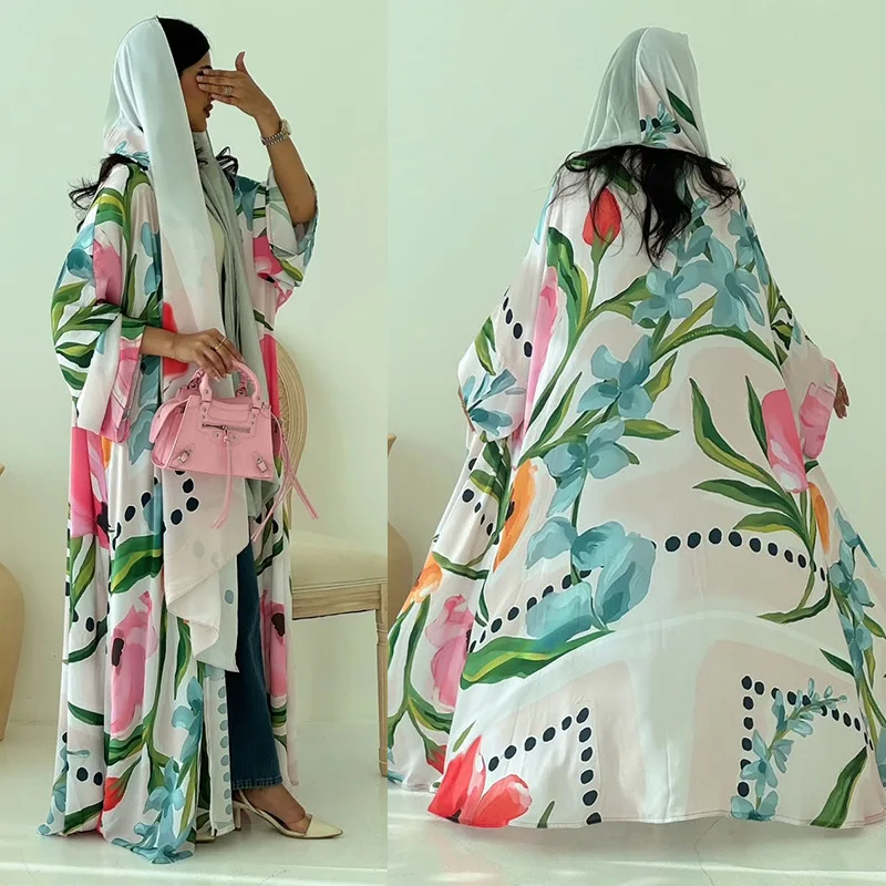 

Ид Мусульманский женский шарф Абая Открытый кардиган Платье Дубай Vestidos Largos Длинный кафтан Арабский халат Вечерние кафтан Джалабия Рамадан 2025