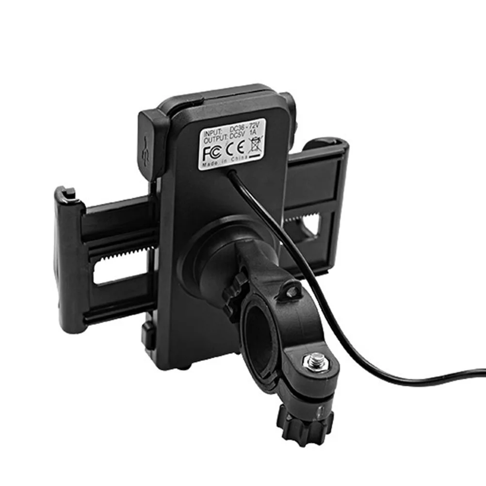 

Универсальный черный держатель для телефона на мотоцикле, вращающийся на 360 градусов велосипедный руль, выдвижной зажим, водонепроницаемый USB-выход