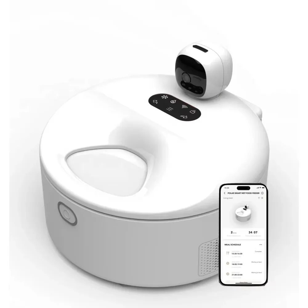 New Arrivals 5-Meal Automatic Cat Dry Food Dispenser App Polar Smart Pet Wet Food Feeder with Cooling and Heating