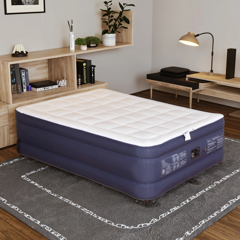 

Queen Size Air Mattress with Built-in High-Speed Pump,Double High Premium Pillow Top Inflatable Airbed for Guests,Camping & Home