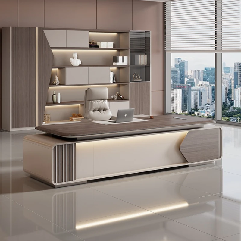 

Письменный стол Boss, простой современный общий менеджер, президент, руководство, большой класс, настольный светильник, роскошный стол для руководителей смыслом для пожилых людей