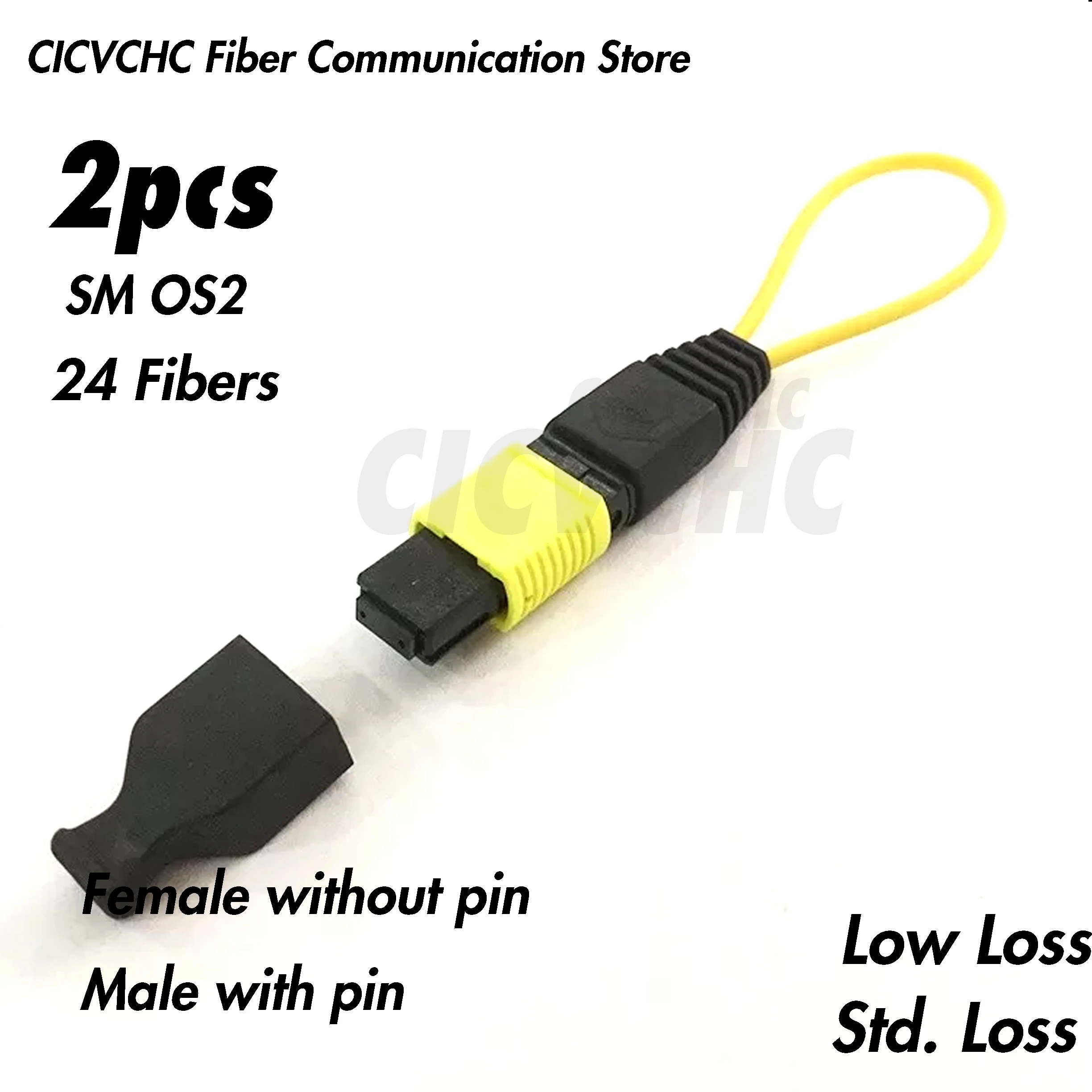 

2pcs 24 Fibers MPO/APC Loopback Cable SM with Elite or Standard Loss Pull type