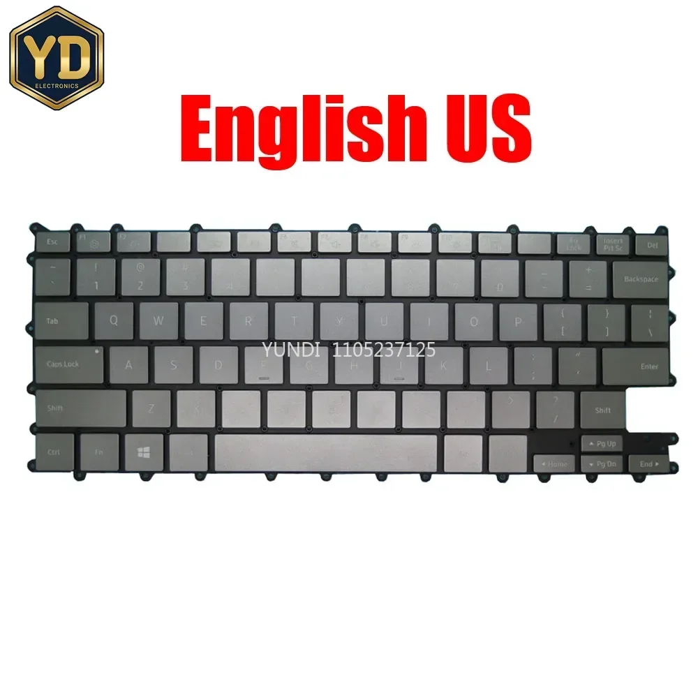 YD Laptop Keyboard For Samsung NP730QDA NP730QCJ 730QDA 730QCJ English US With Backlit Gray Silver Blue New