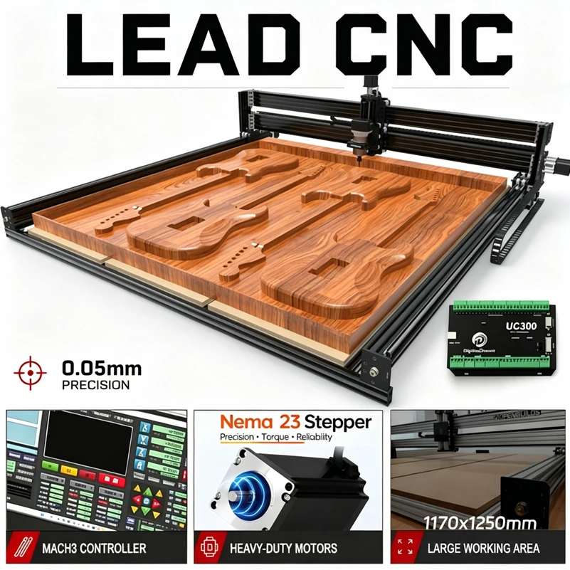 OpenBuilds LEAD CNC 4-Axis CNC Engraver UC300 Mach3 Control Tension System CNC Router Machine for Metal Acrylic PCB Cutting Mill